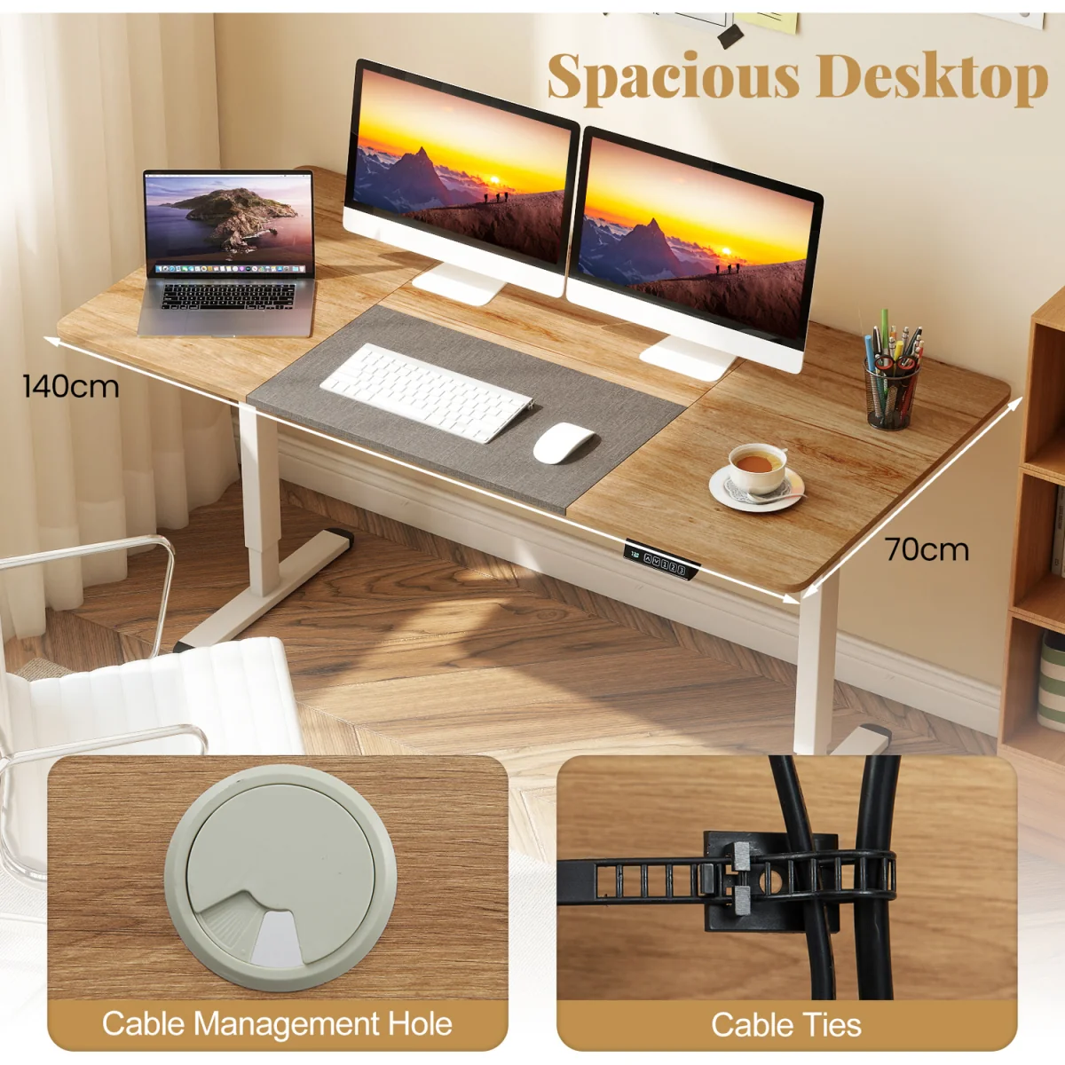 Electric Standing Desk - Natural – image 8