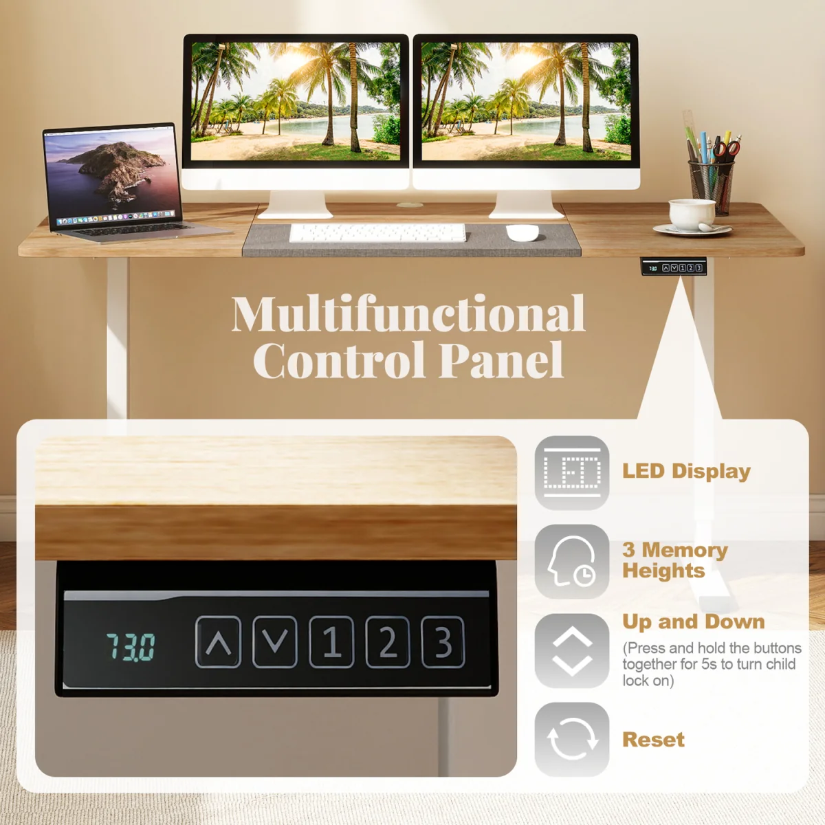 Electric Standing Desk - Natural – image 10