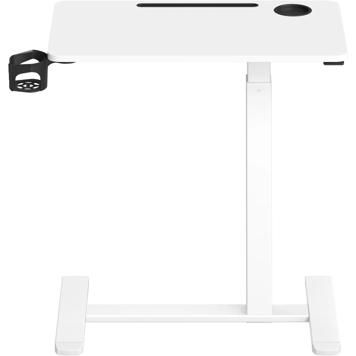 VASAGLE Overbed Table with Wheels, Small Standing Desk, 70 x 40 cm Tabletop - White – image 7