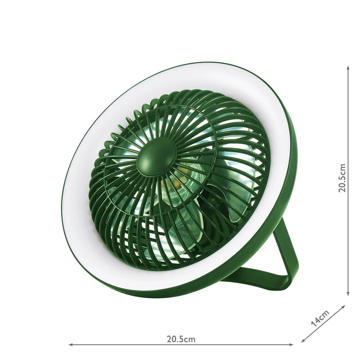 Turbo Rechargeable Desk Fan With LED Green – image 2