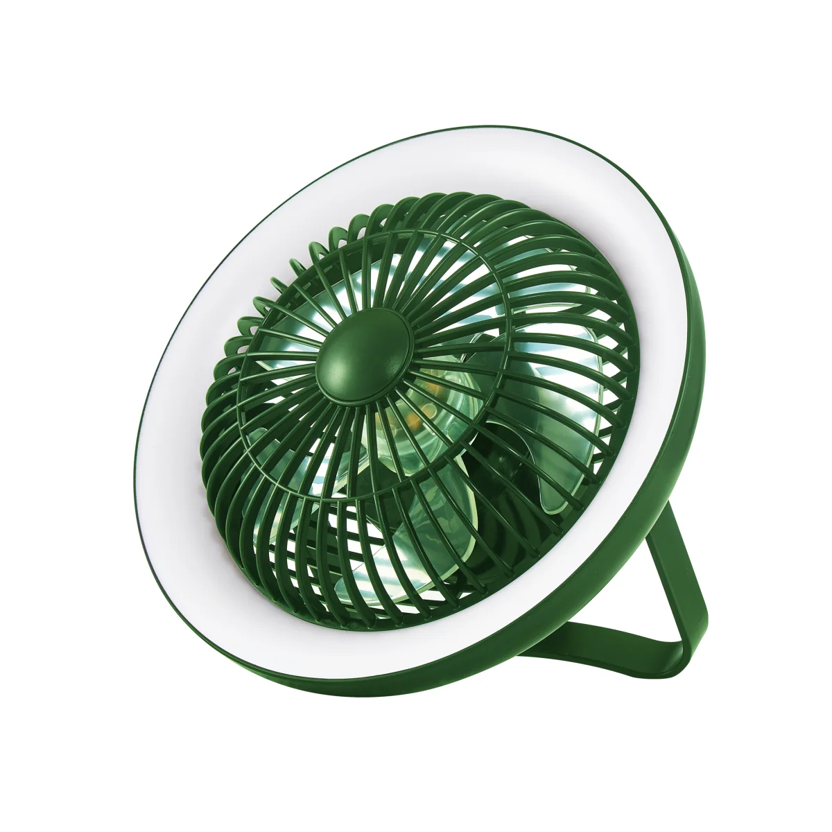 Turbo Rechargeable Desk Fan With LED Green – image 1