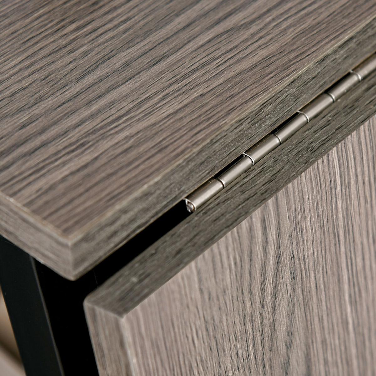 Foldable Office Desk with Storage Shelf - Grey – image 5