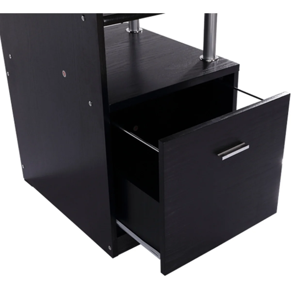 HOMCOM Wooden Computer Desk with Drawer and Shelf - White Wood Effect – image 14