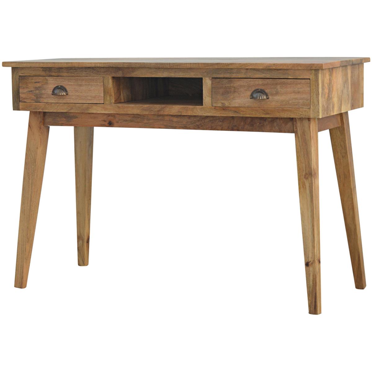 Solid Wood Writing Desk with 2 Drawers - Orange – image 3