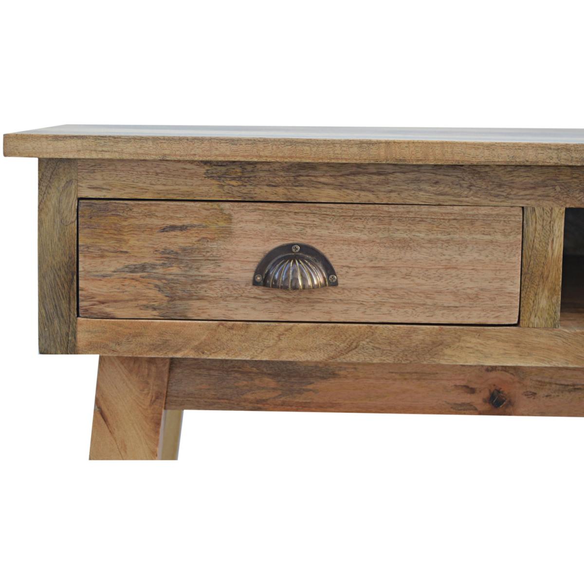 Solid Wood Writing Desk with 2 Drawers - Orange – image 4