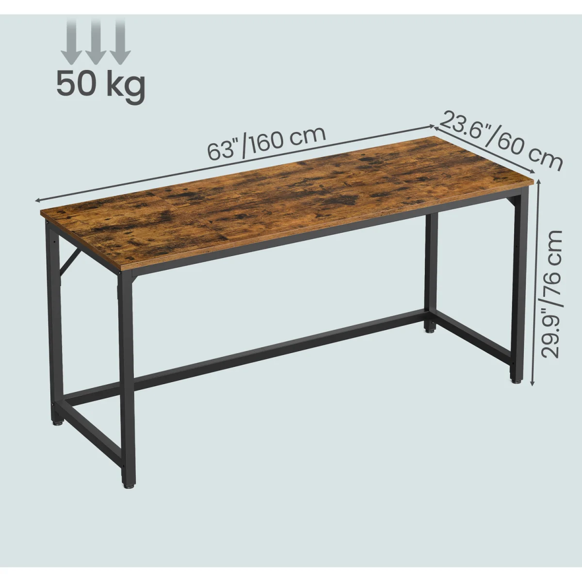 VASAGLE Computer Desk, Office Desk - Orange – image 2