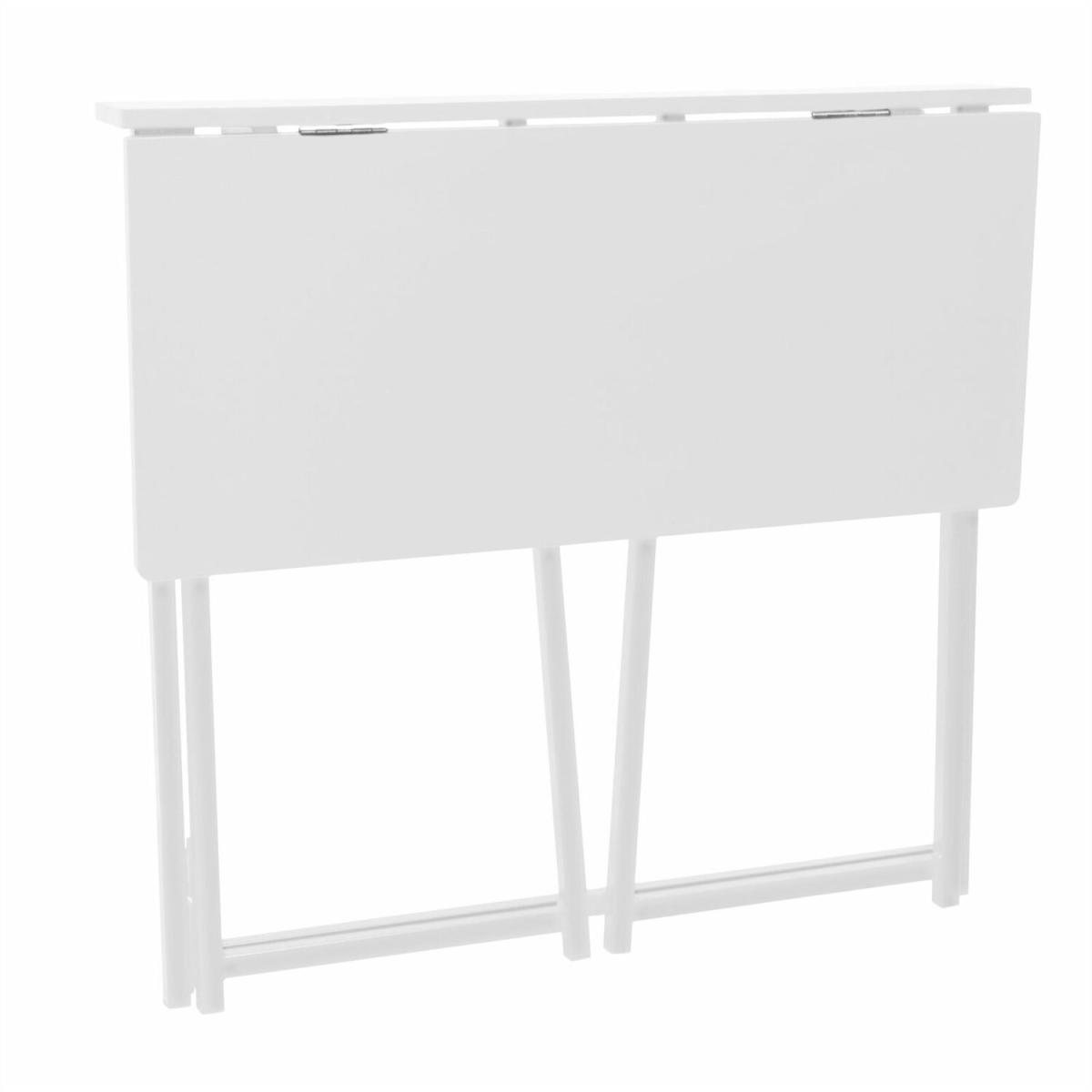 Folding Wooden Desk 80cm White Lilac Metal Frame - White Lilac – image 4
