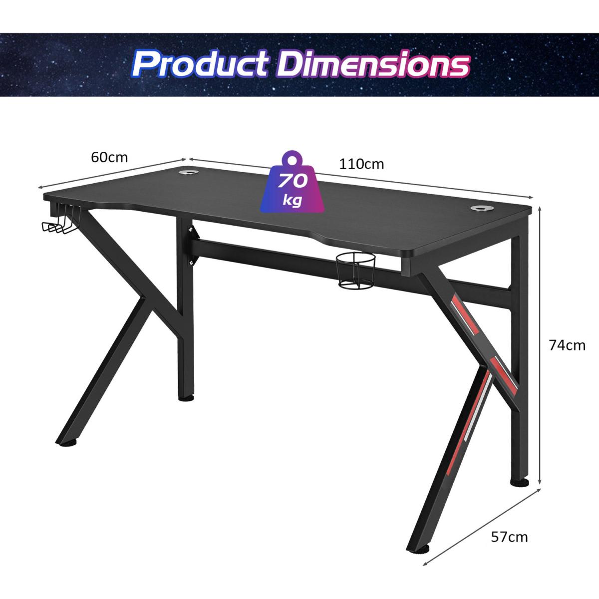 K-shaped Gaming E-Sports Desk - Black – image 3