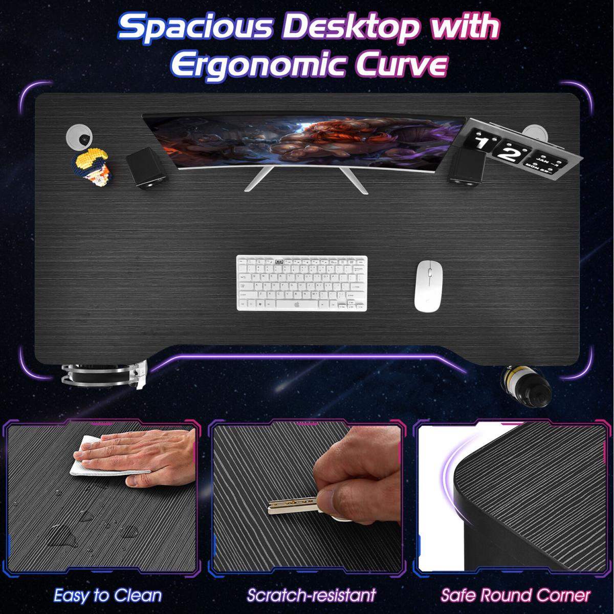 K-shaped Gaming E-Sports Desk - Black – image 5