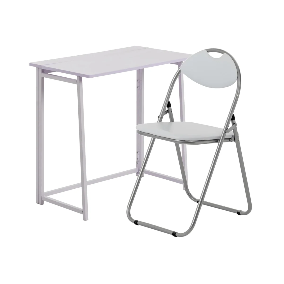 Deluxe Folding Wooden Desk & Chair Set - Lilac/Lilac - Lilac/White – image 1