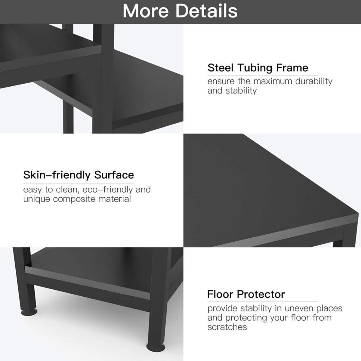 Computer Desk with 4 Tier Shelves - dark walnut – image 5