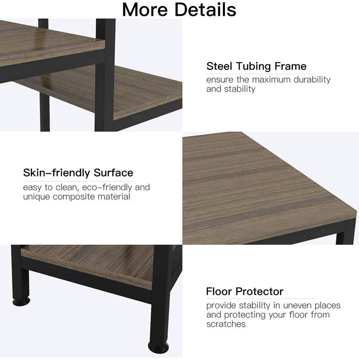 Computer Desk with 4 Tier Shelves - dark walnut – image 7