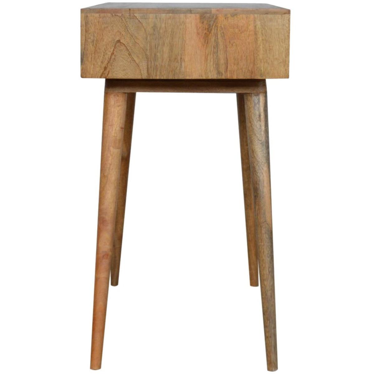Tile Carved Writing Desk With Open Slot - Brown – image 7