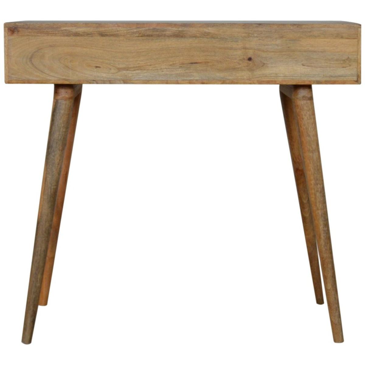 Tile Carved Writing Desk With Open Slot - Brown – image 8