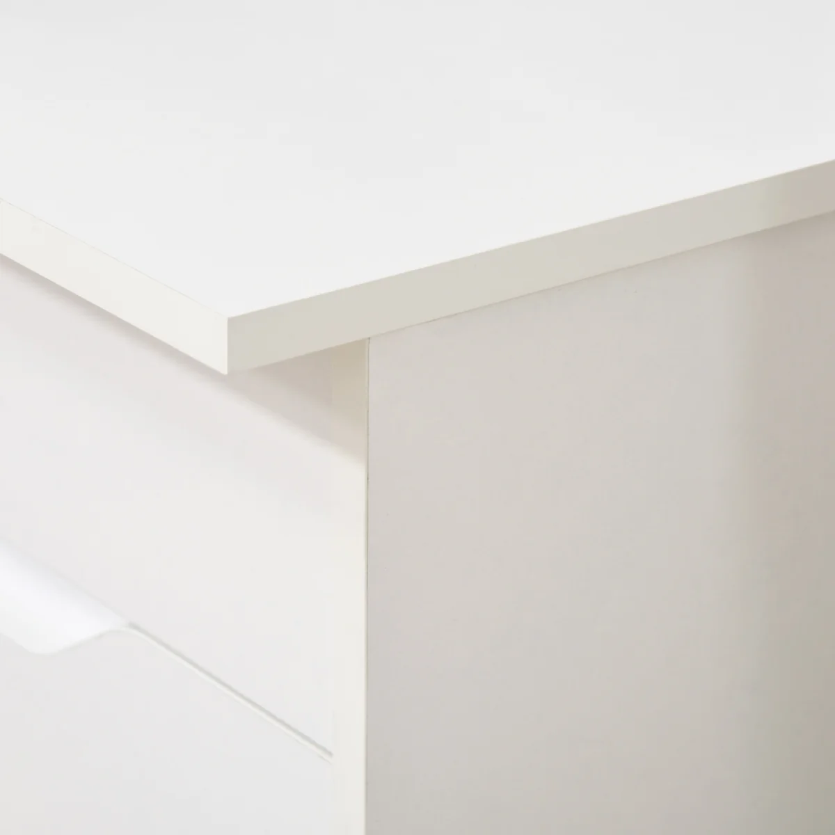 High Gloss Computer Desk with Drawers - White – image 7