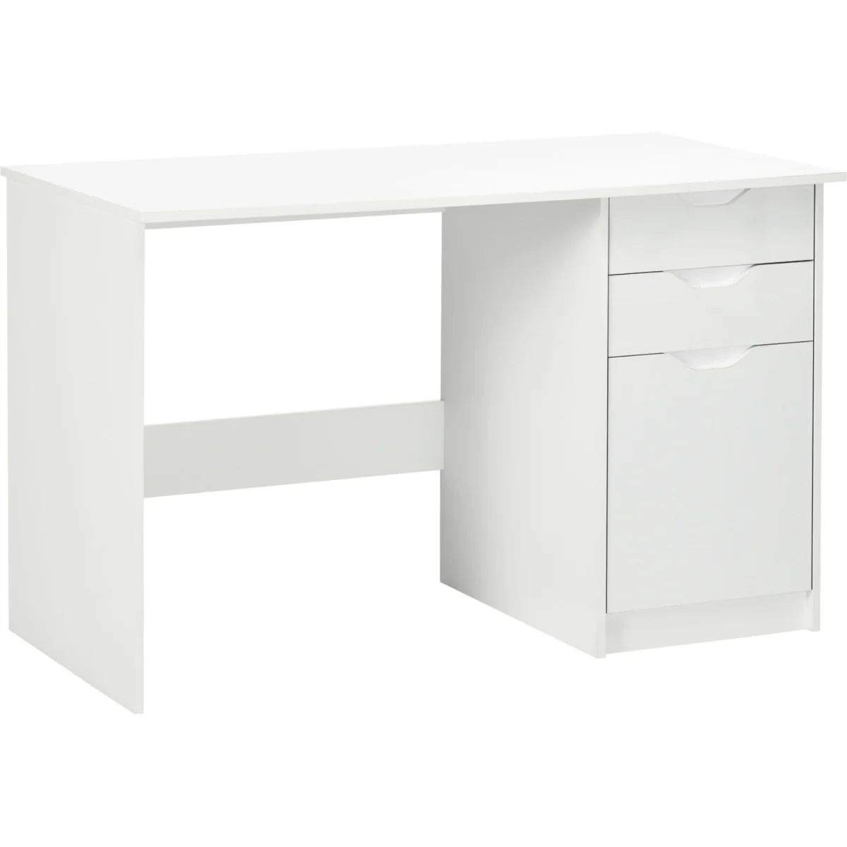High Gloss Computer Desk with Drawers - White – image 9