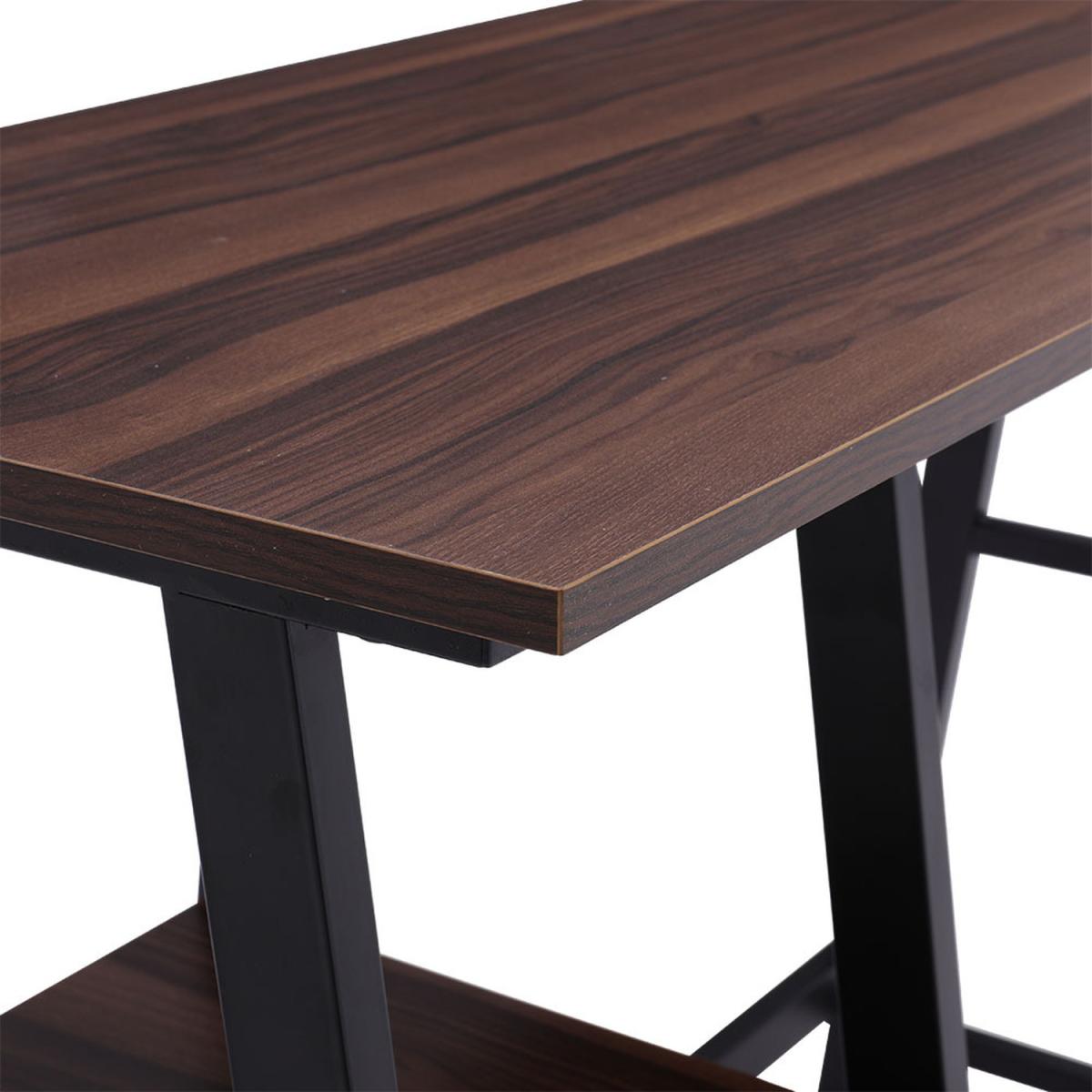 Retro Laptop PC Computer Desk - Brown – image 11