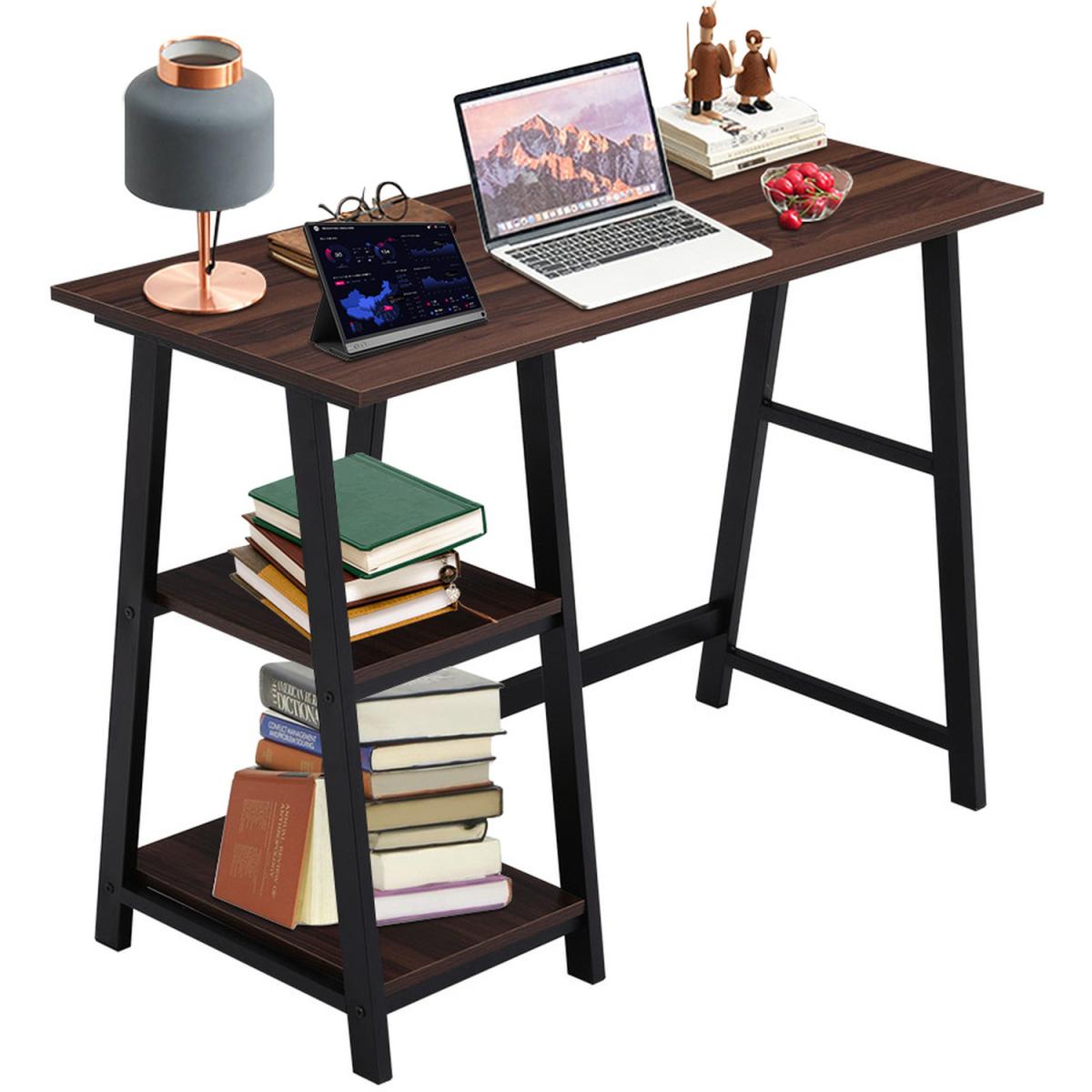 Retro Laptop PC Computer Desk - Brown – image 4