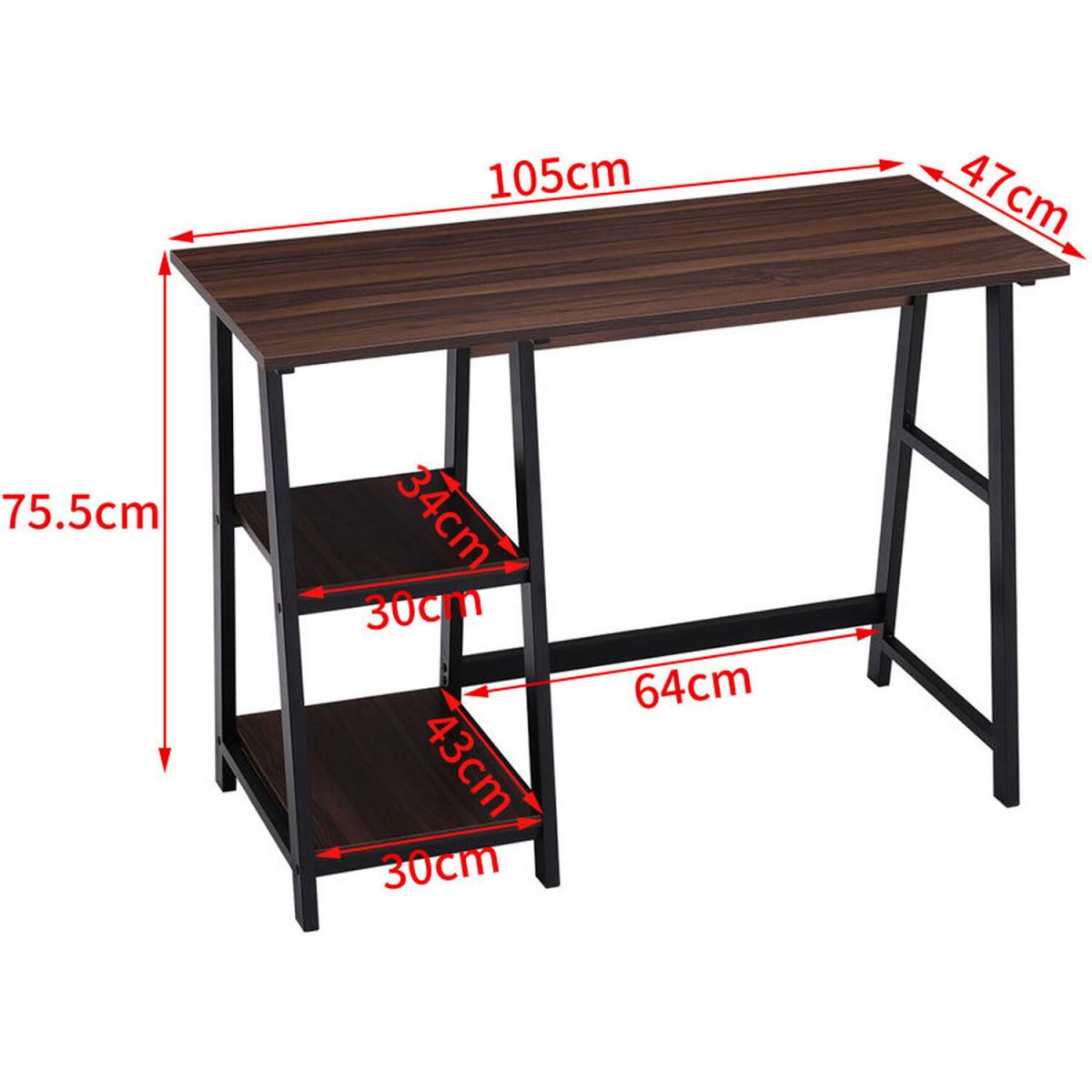 Retro Laptop PC Computer Desk - Brown – image 5