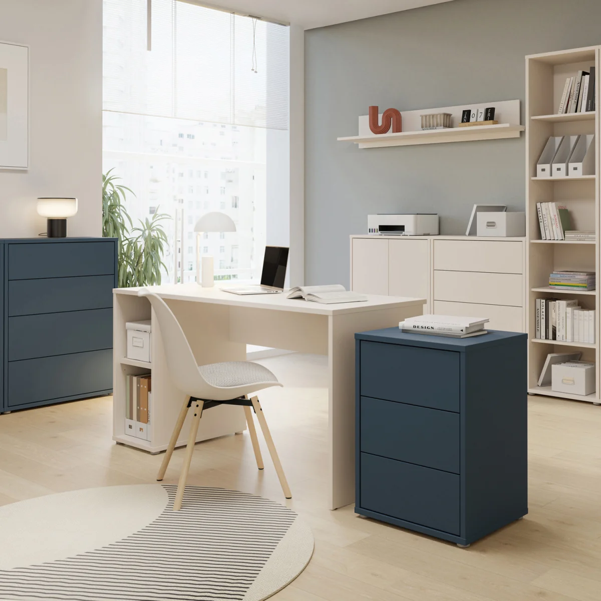 Alice Springs Desk with Open Shelf Storage in Sand - Sand – image 4