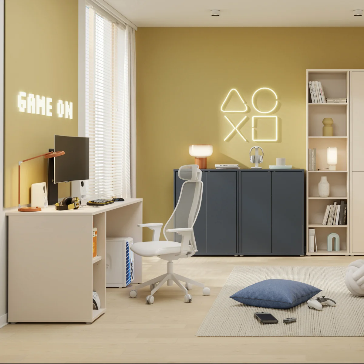 Alice Springs Desk with Open Shelf Storage in Sand - Sand – image 5