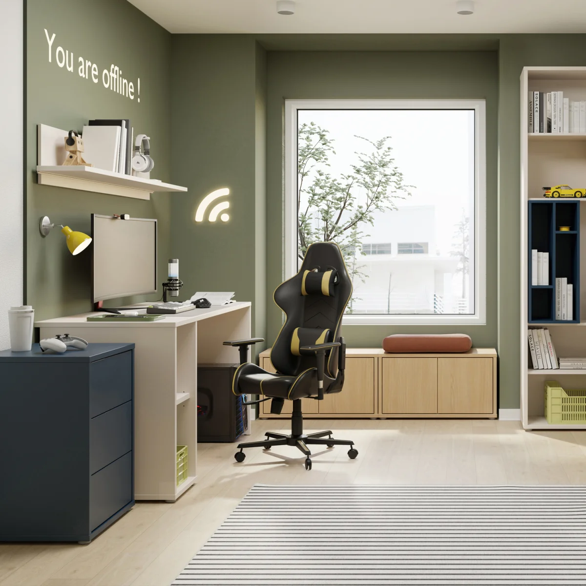 Alice Springs Desk with Open Shelf Storage in Sand - Sand – image 6
