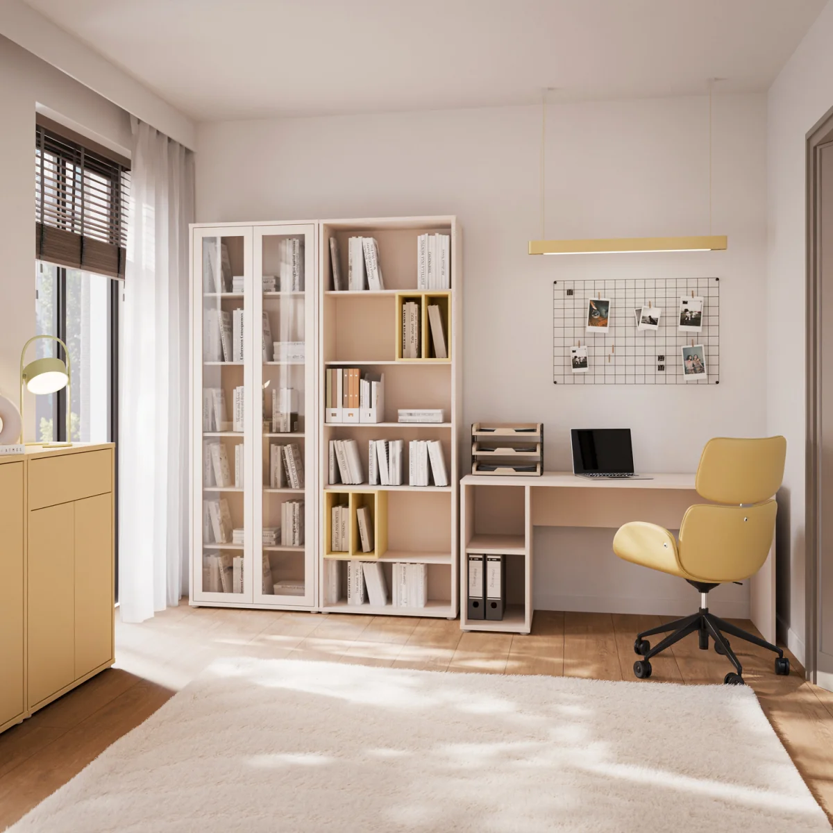 Alice Springs Desk with Open Shelf Storage in Sand - Sand – image 7