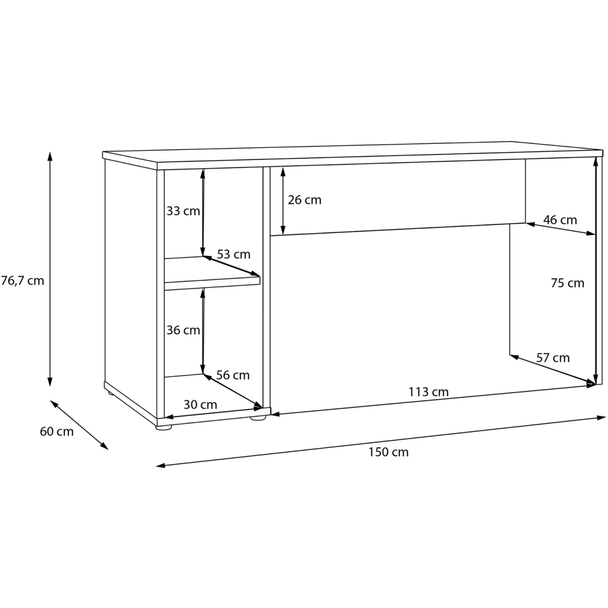 Alice Springs Desk with Open Shelf Storage in Sand - Sand – image 9