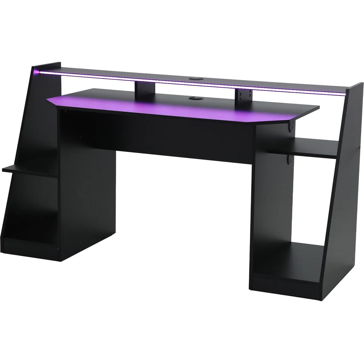 LED Gaming Double Screen Desk - Black – image 3