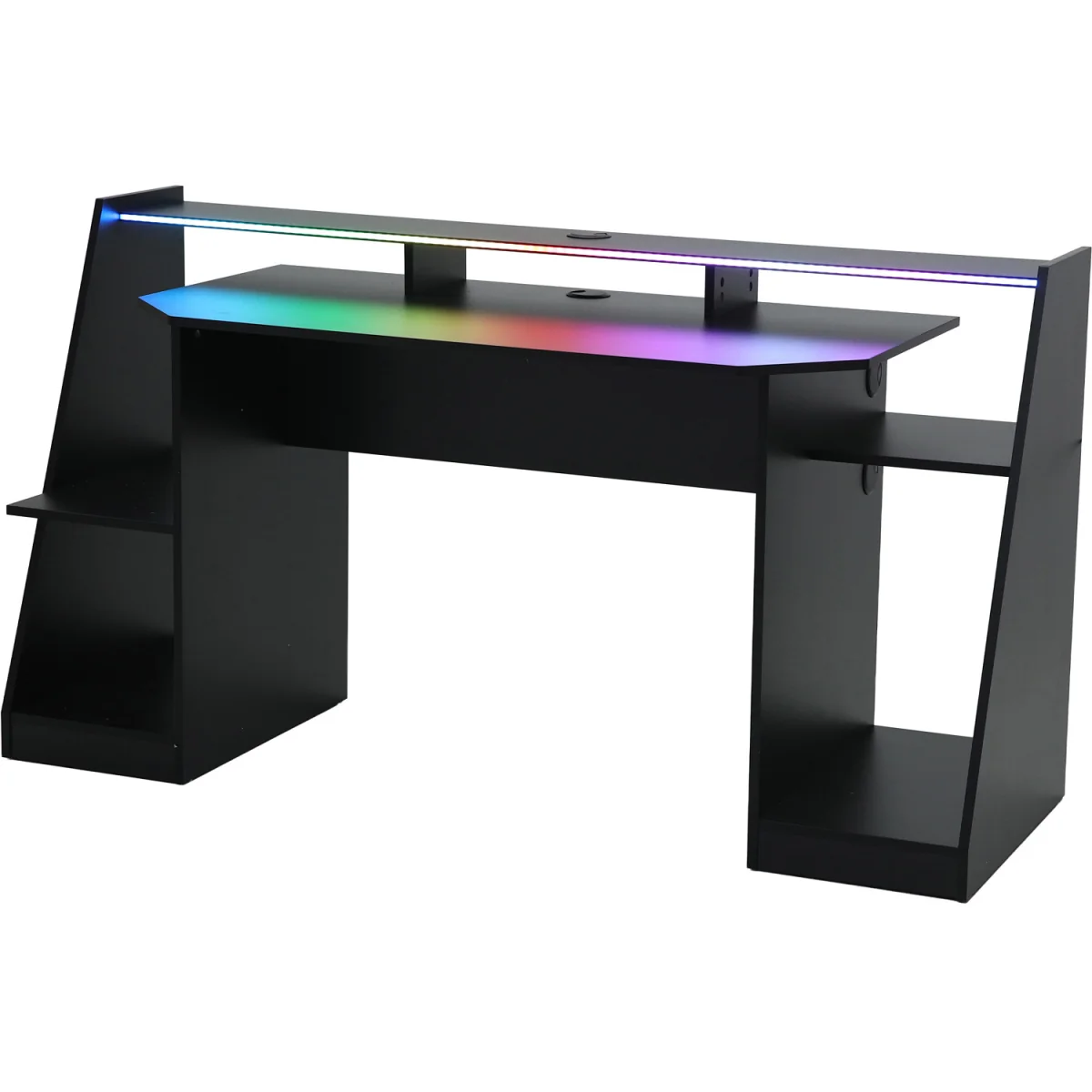 LED Gaming Double Screen Desk - Black – image 4