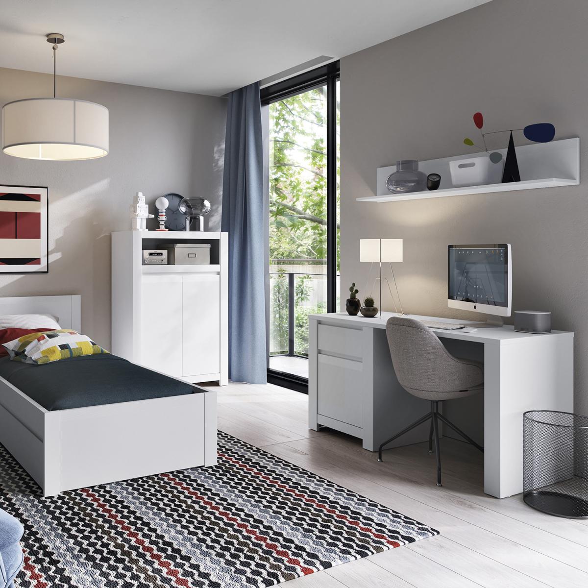 Nepal Desk With One Door And One Drawer Desk - White – image 4