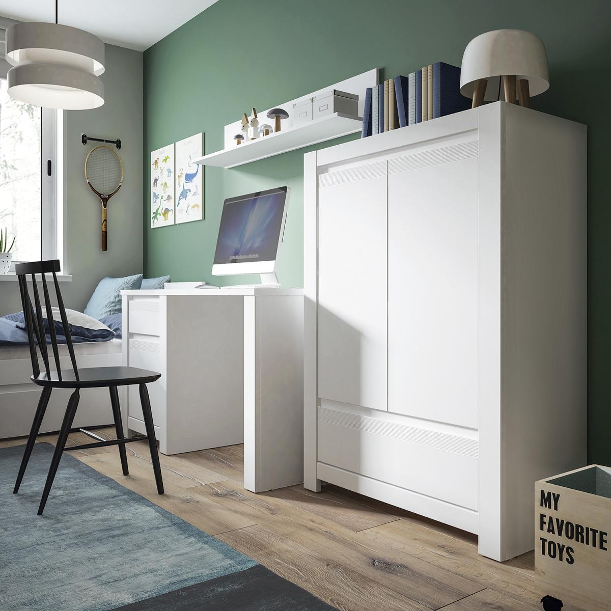 Nepal Desk With One Door And One Drawer Desk - White – image 6