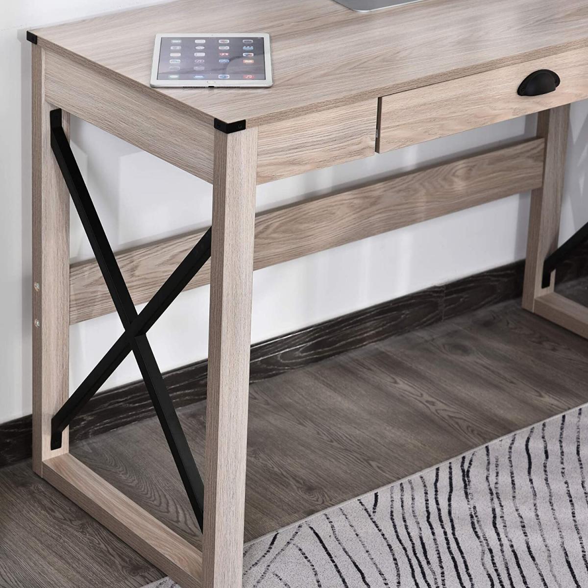 Computer Desk Writing Desk with one Drawer  - Black – image 3