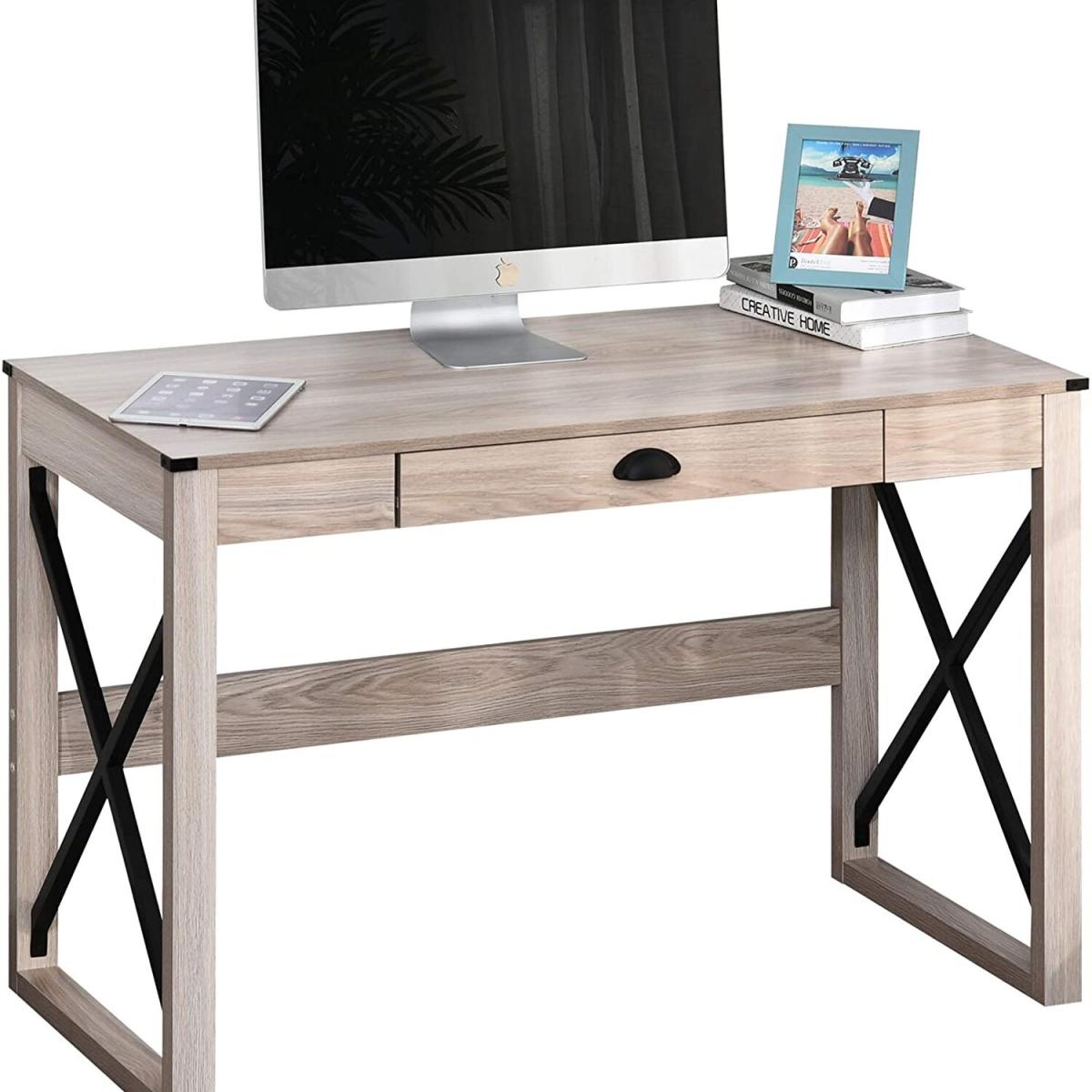 Computer Desk Writing Desk with one Drawer  - Black – image 4
