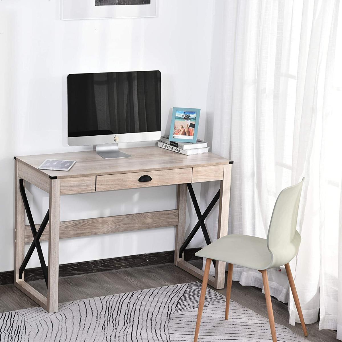 Computer Desk Writing Desk with one Drawer  - Black – image 10
