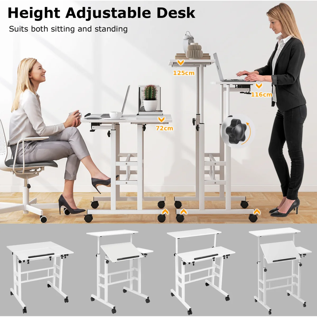 Flip Top Mobile Standing Desk – image 9