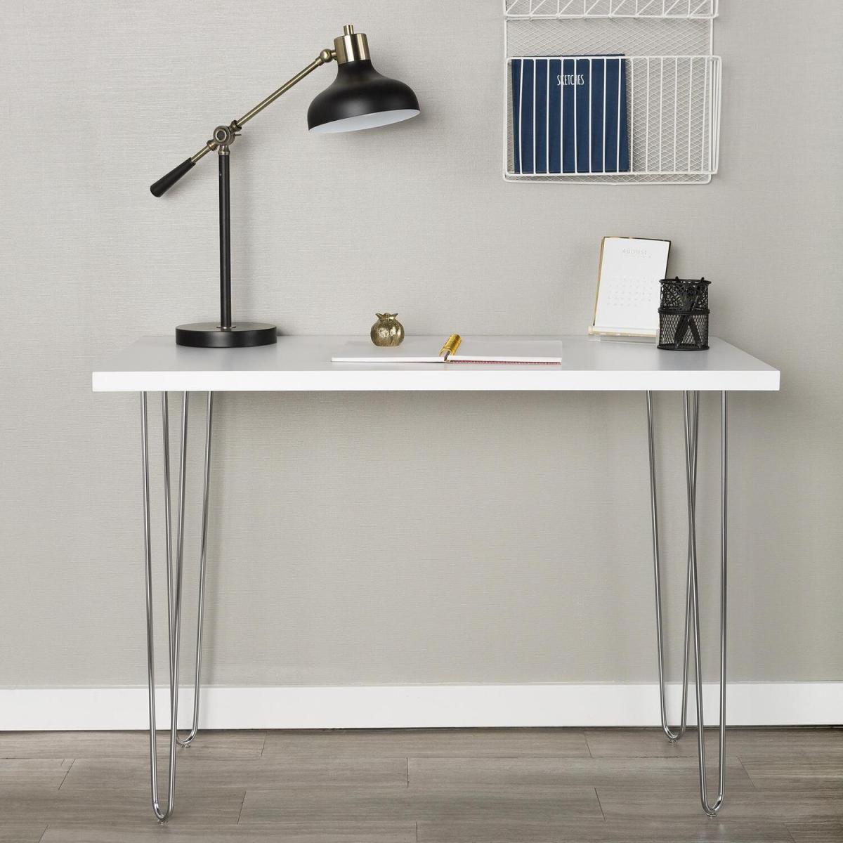 Gretel Modern Computer Writing Desk - White - White – image 2