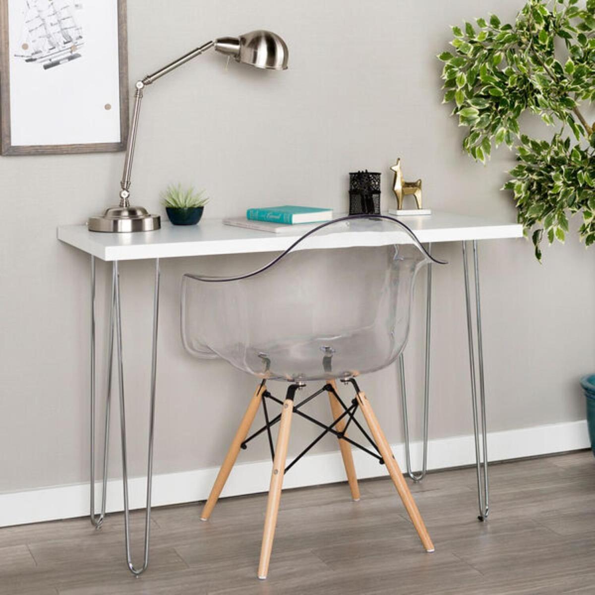 Gretel Modern Computer Writing Desk - White - White – image 3