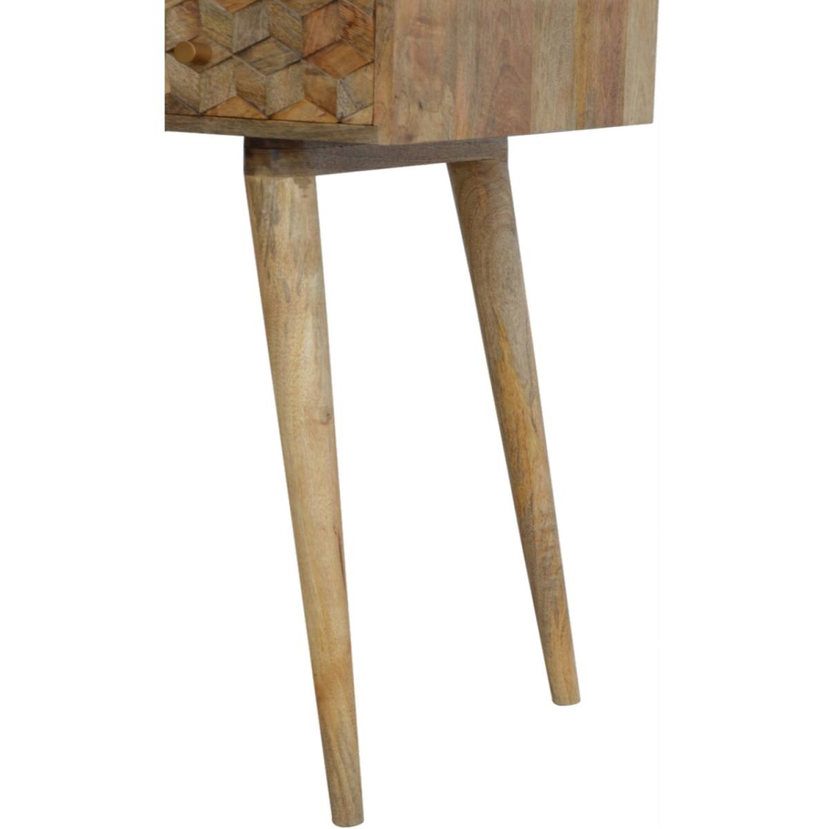 Cube Carved Writing Desk - Oak – image 5