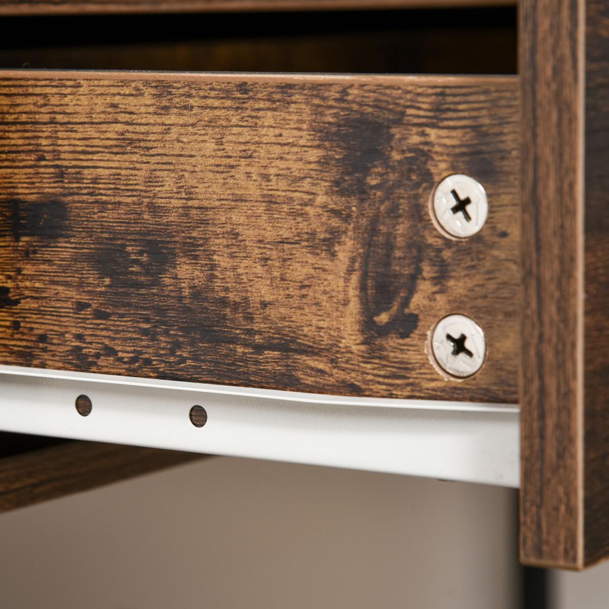 Entryway Console Table Desk with Drawers - Brown wood – image 8