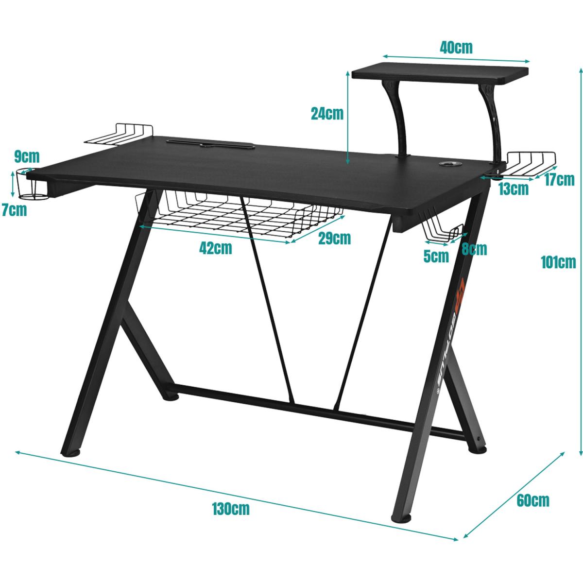 Costway Gaming Computer Desk - Black – image 2