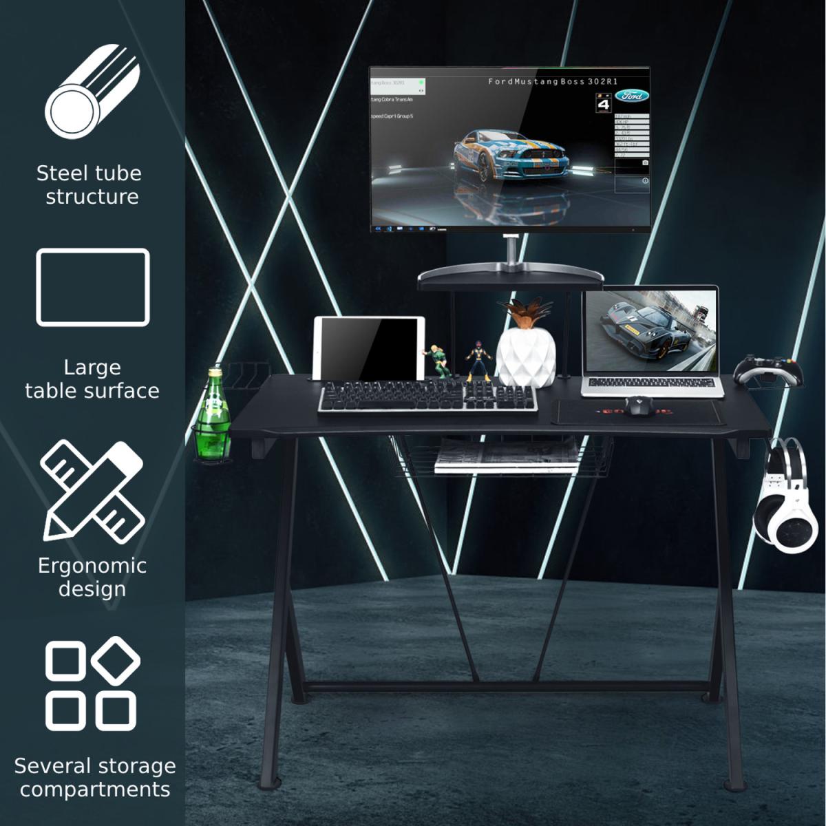 Costway Gaming Computer Desk - Black – image 3