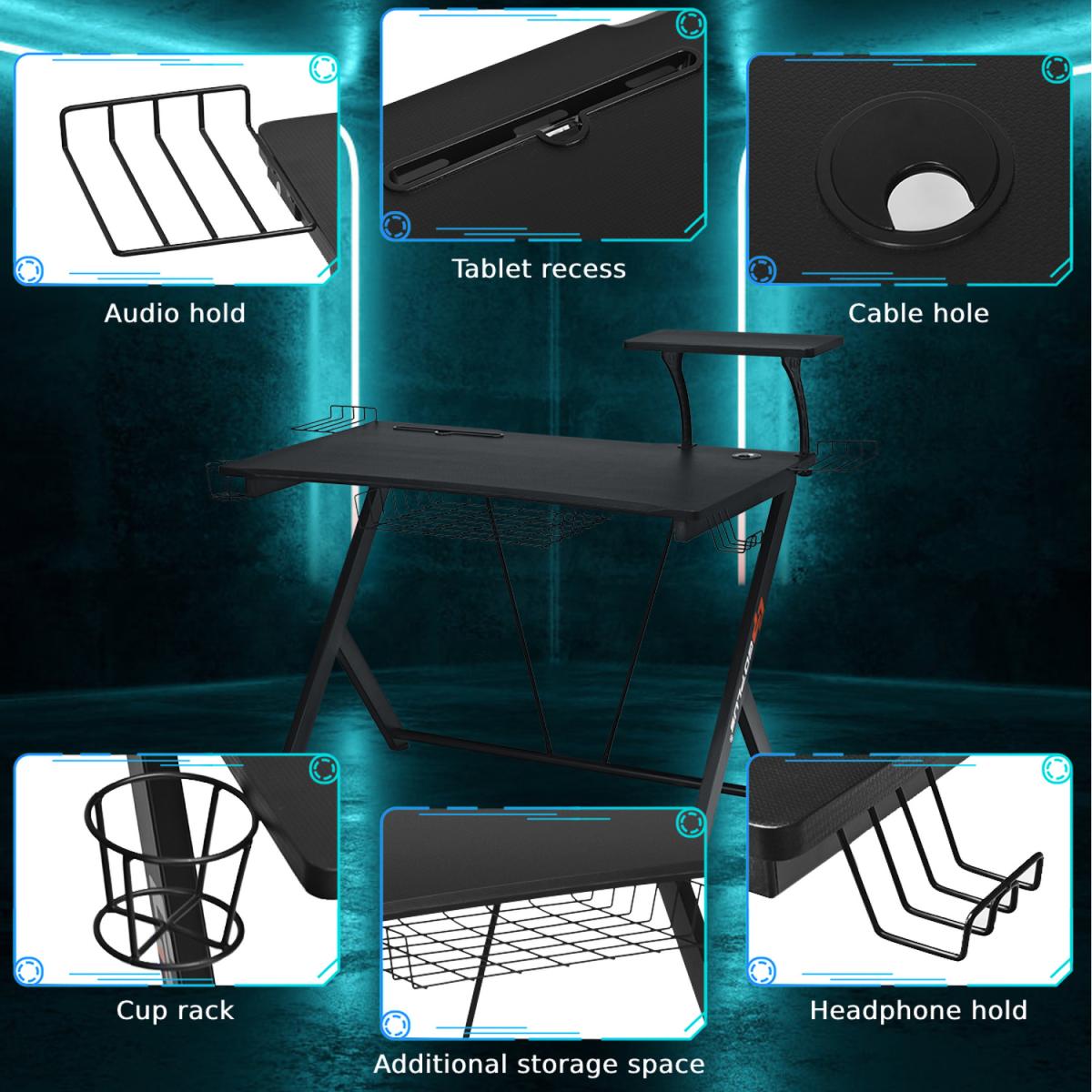 Costway Gaming Computer Desk - Black – image 5