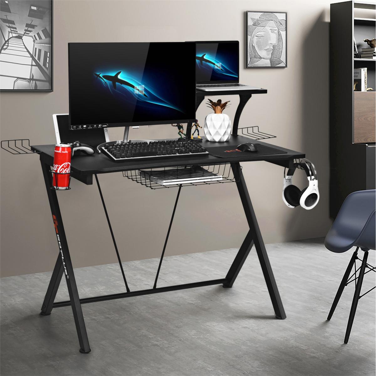 Costway Gaming Computer Desk - Black – image 6