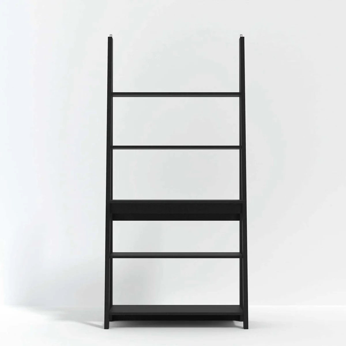 Athy Wooden Ladder Desk with 3 Shelves - Black – image 2