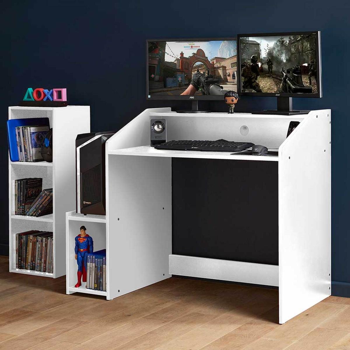 Gaming Office Ergonomic Computer Gaming Desk - White