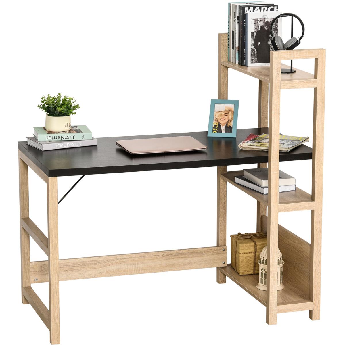 Rectangle Desk With Book Shelf - White – image 11