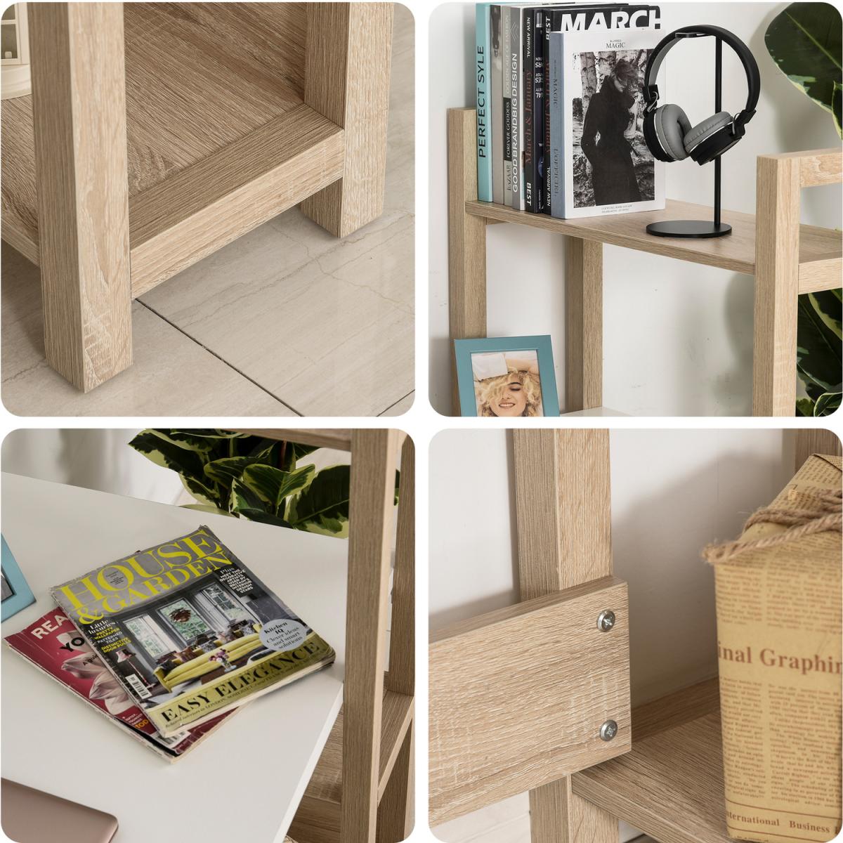 Rectangle Desk With Book Shelf - White – image 4