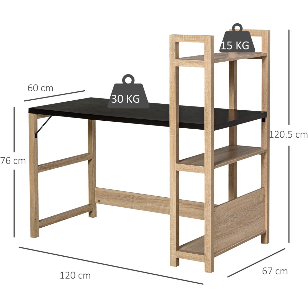 Rectangle Desk With Book Shelf - White – image 10