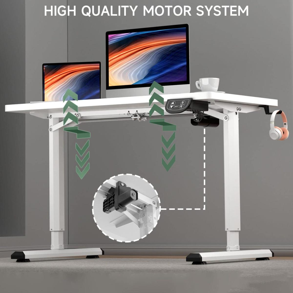Electric Standing Desk Height Adjustable L Shaped Desk  - White – image 3